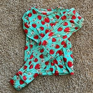 Posh Peanut 3T-4T strawberry print pajamas